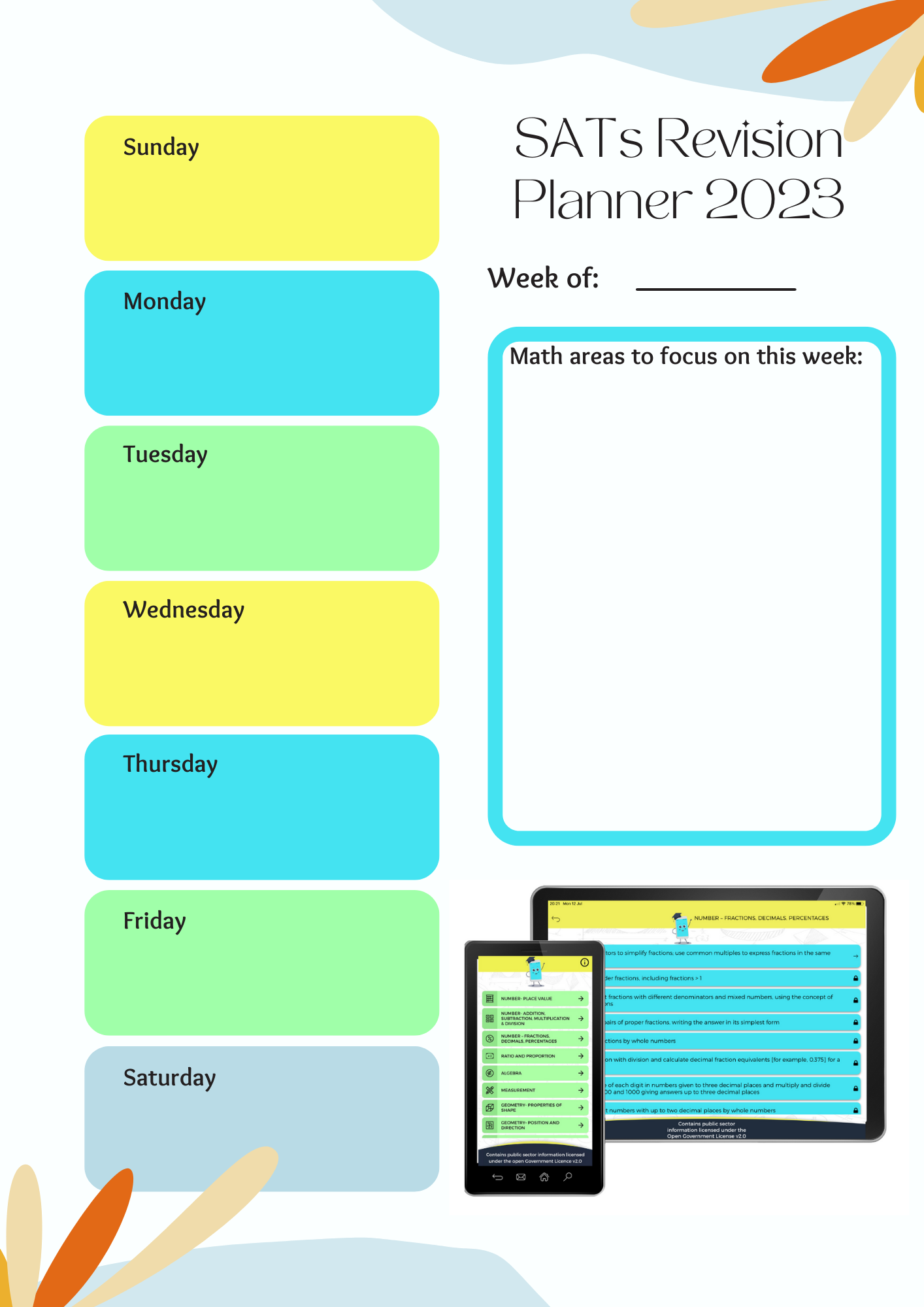 SATS REVISION 2023 Planner 1 Pocket Private Tutor